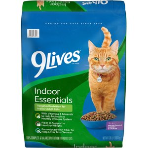 9 Lives Indoor Essentials Adult Chicken & Salmon Dry Cat Food, 20-lb bag