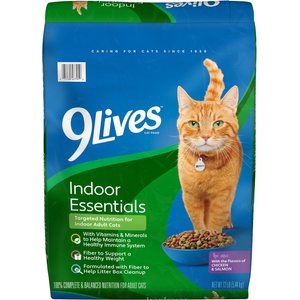 9 Lives Indoor Essentials Adult Chicken & Salmon Dry Cat Food, 12-lb bag