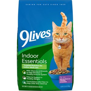 9 Lives Indoor Essentials Adult Chicken & Salmon Dry Cat Food, 3.15-lb bag