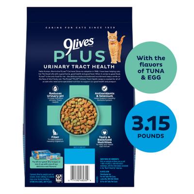 Show full view: 9 Lives PLUS Urinary Tract Health Dry Cat Food, 3.15-lb bag slide 4 of 11