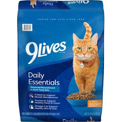 9 Lives 9 Lives Daily Essentials Adult Chicken Beef & Salmon Dry Cat Food, 20-lb bag