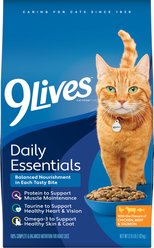 9 Lives Daily Essentials Adult Chicken Beef & Salmon Dry Cat Food, 3.15-lb bag
