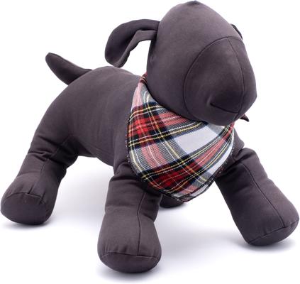Show full view: The Worthy Dog Christmas Stewart Tartan Red Dog Bandana, Small slide 3 of 4
