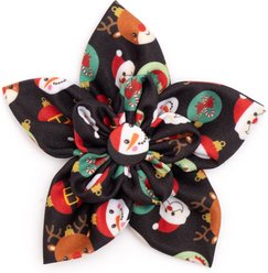 The Worthy Dog Christmas Deck the Halls Flower Dog Collar Accessory, Large