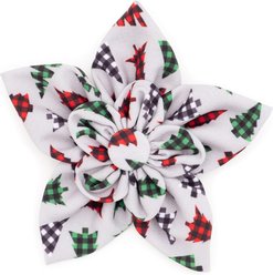 The Worthy Dog Christmas Woodlands Flower Dog Collar Accessory, Large