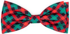The Worthy Dog Christmas Holiday Check Dog Bow Tie, Small