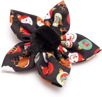 Show full view: The Worthy Dog Christmas Deck the Halls Flower Dog Collar Accessory, Small slide 3 of 3