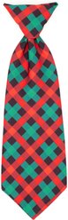 The Worthy Dog Christmas Holiday Check Dog Neck Tie, Large