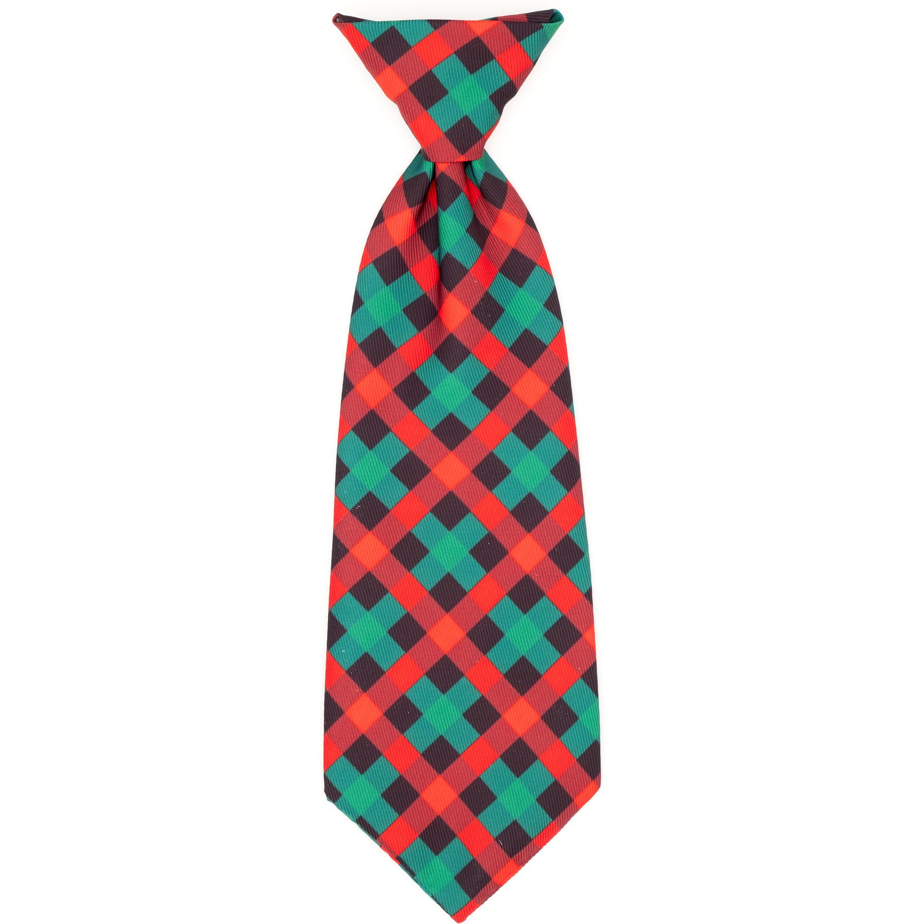 The Worthy Dog Christmas Holiday Check Dog Neck Tie, Small