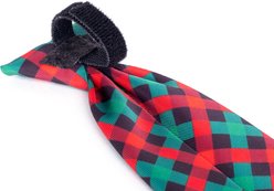 The Worthy Dog Christmas Holiday Check Dog Neck Tie, Large slide 2 of 3
