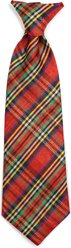 The Worthy Dog Christmas Red Lurex Plaid Dog Neck Tie, Large