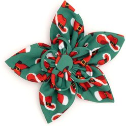 The Worthy Dog Christmas Cowboy Christmas Flower Dog Collar Accessory, Large