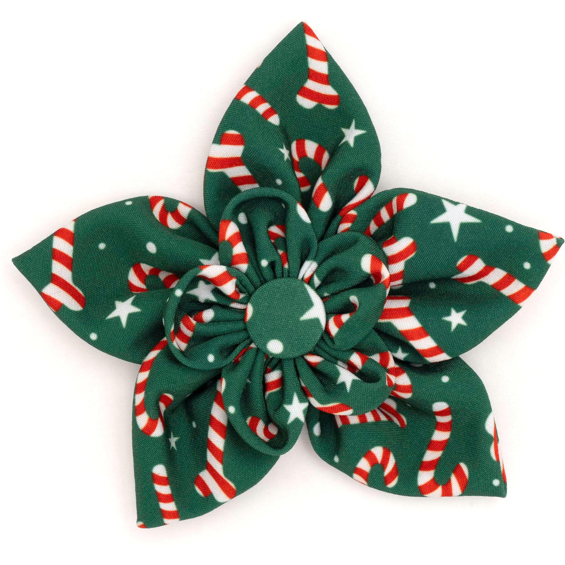 The Worthy Dog Christmas Candy Cane Flower Dog Collar Accessory, Large