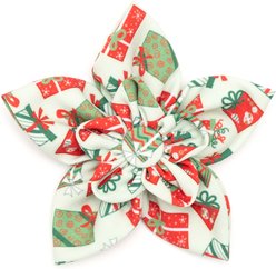 The Worthy Dog Christmas Presents Flower Dog Collar Accessory, Large