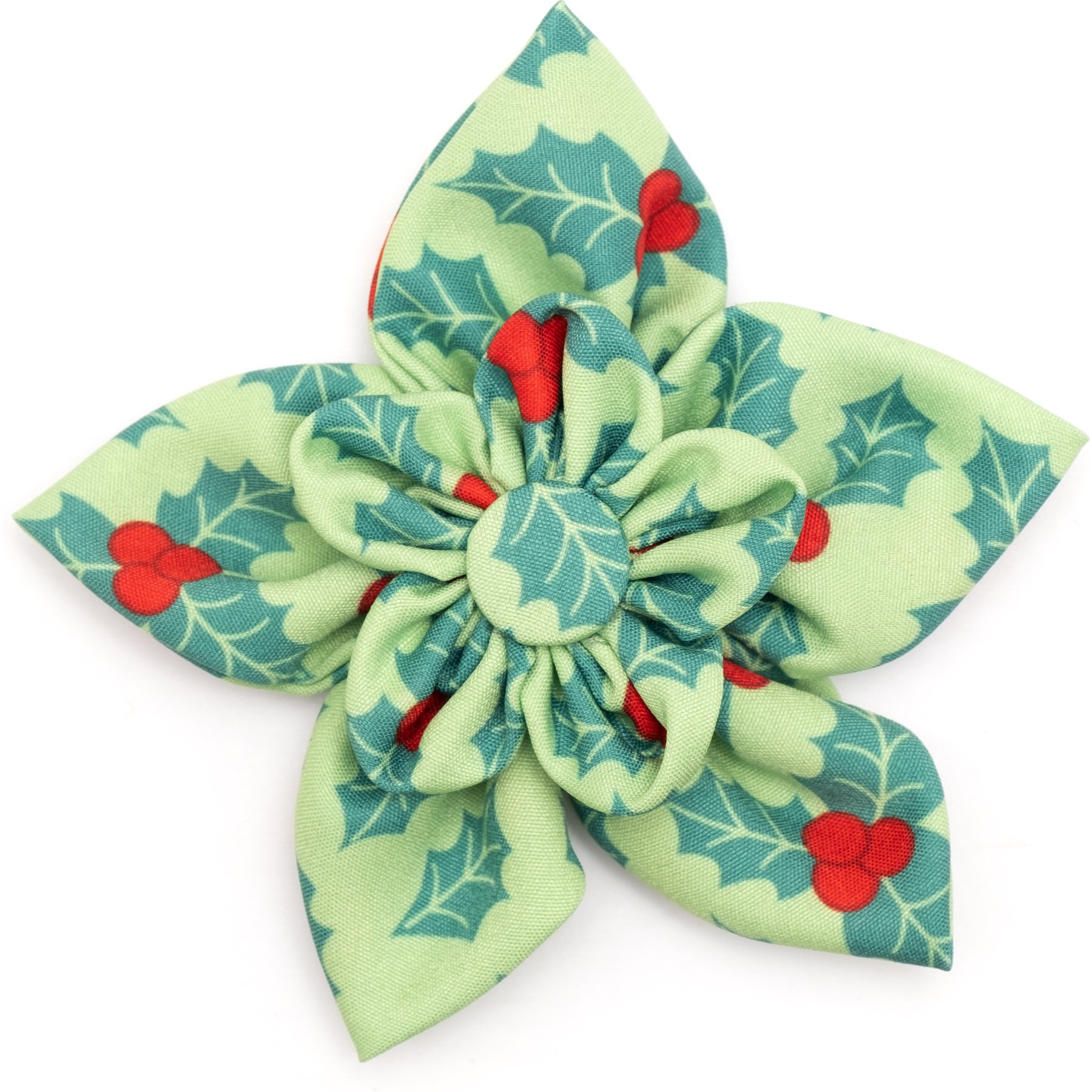 The Worthy Dog Christmas Holly Flower Dog Collar Accessory, Small