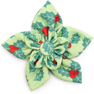 The Worthy Dog Christmas Holly Flower Dog Collar Accessory, Large