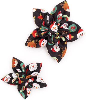 Show full view: The Worthy Dog Christmas Deck the Halls Flower Dog Collar Accessory, Small slide 2 of 3