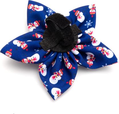 Show full view: The Worthy Dog Christmas Snowman Flower Dog Collar Accessory, Large slide 3 of 3