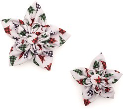 The Worthy Dog Christmas Woodlands Flower Dog Collar Accessory, Large slide 2 of 3