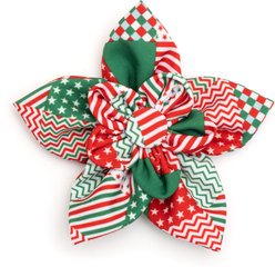 The Worthy Dog Christmas Americana Holiday Flower Dog Collar Accessory, Small