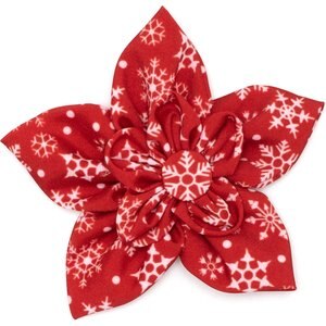 The Worthy Dog Christmas Let It Snow Flower Dog Collar Accessory, Large