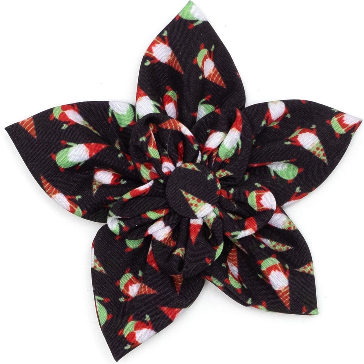 The Worthy Dog Christmas Gnomes Flower Dog Collar Accessory, Small