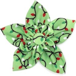The Worthy Dog Christmas Lit Flower Dog Collar Accessory, Small