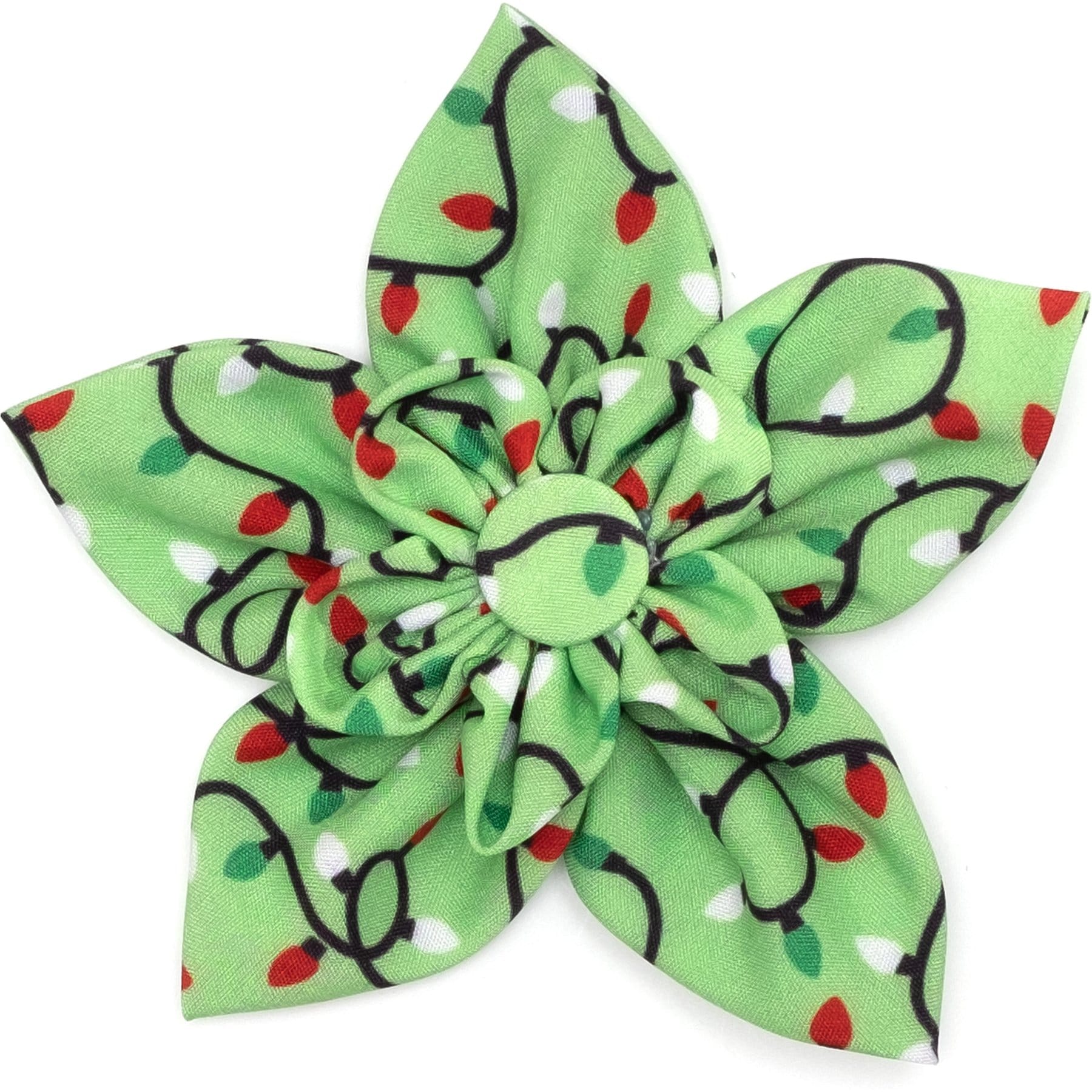 The Worthy Dog Christmas Lit Flower Dog Collar Accessory, Large