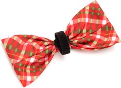 The Worthy Dog Christmas Holiday Plaid Dog Bow Tie, Large slide 2 of 4