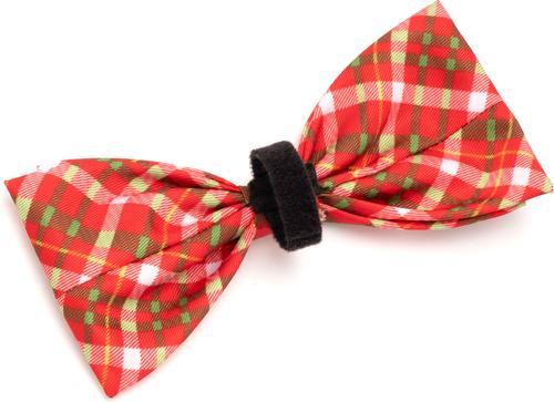 Show full view: The Worthy Dog Christmas Holiday Plaid Dog Bow Tie, Small slide 4 of 4