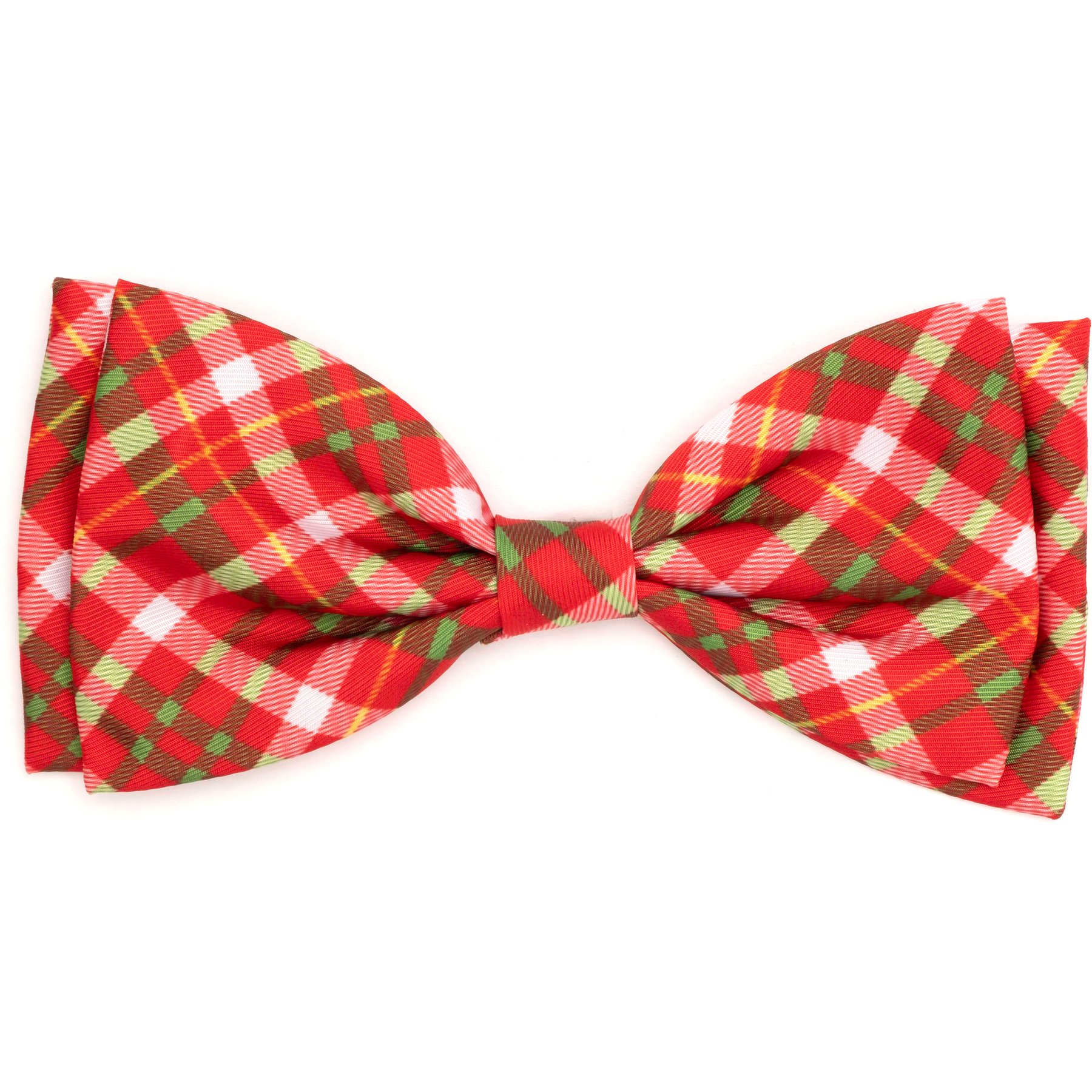 The Worthy Dog Christmas Holiday Plaid Dog Bow Tie, Small