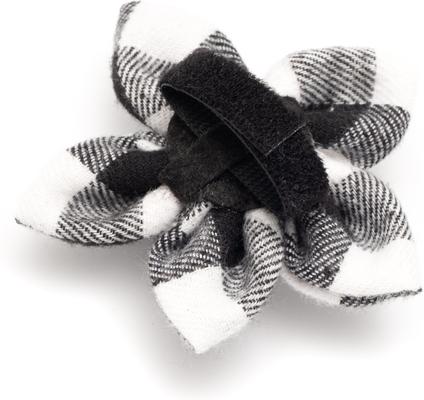 Show full view: The Worthy Dog Christmas Black/Off White Buffalo Flower Dog Collar Accessory, Small slide 3 of 3