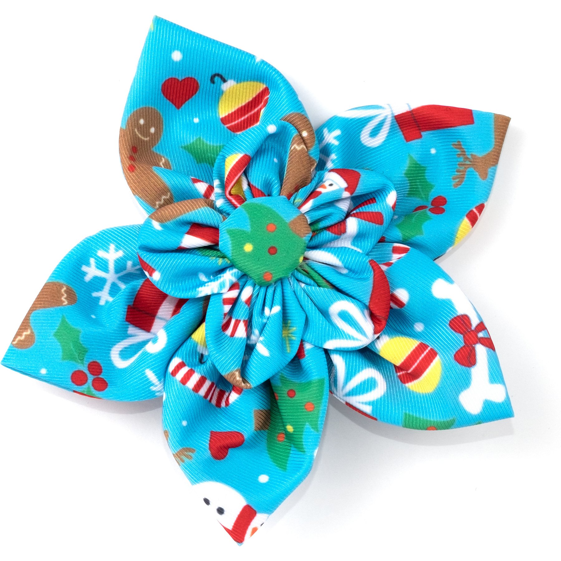 The Worthy Dog Christmas Winter Wonderland Flower Dog Collar Accessory, Small