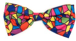 The Worthy Dog Christmas Stained Glass Dog Bow Tie, Large