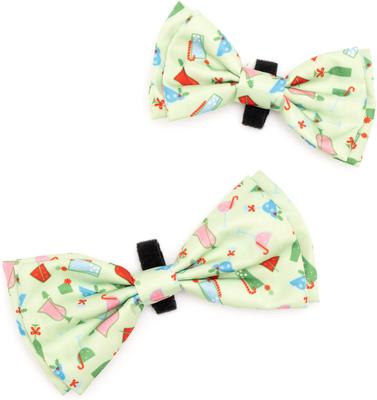 Show full view: The Worthy Dog Christmas Holiday Cheer Dog Bow Tie, Small slide 2 of 3