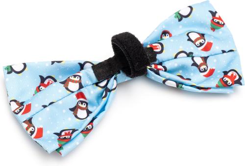 Show full view: The Worthy Dog Christmas Penguins Dog Bow Tie, Small slide 3 of 3