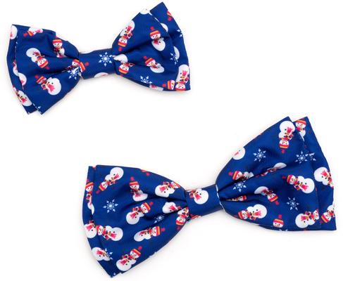 Show full view: The Worthy Dog Christmas Snowman Dog Bow Tie, Small slide 2 of 3