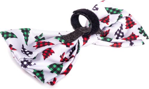 Show full view: The Worthy Dog Christmas Woodlands Dog Bow Tie, Small slide 2 of 3