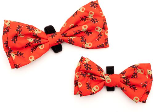 Show full view: The Worthy Dog Christmas Rudy Dog Bow Tie, Large slide 3 of 3