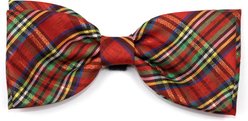 The Worthy Dog Christmas Red Lurex Plaid Dog Bow Tie, Small