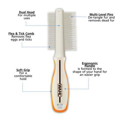 Show full view: Wahl Flea & Finishing Dog Comb, Orange/White slide 3 of 10
