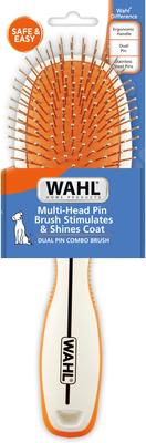 Show full view: Wahl Double Head Pin Bristle Dog Brush, Orange/White slide 2 of 10