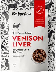 First Light Farms Venison Liver 100% Pasture Raised Grain-Free Raw Freeze-Dried Dog Treats, 3-oz bag slide 1 of 2