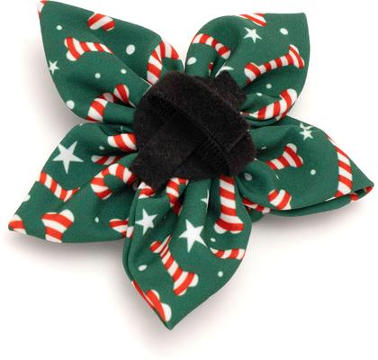 Show full view: The Worthy Dog Christmas Candy Cane Flower Dog Collar Accessory, Small slide 4 of 4