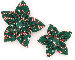 The Worthy Dog Christmas Candy Cane Flower Dog Collar Accessory, Small slide 2 of 4