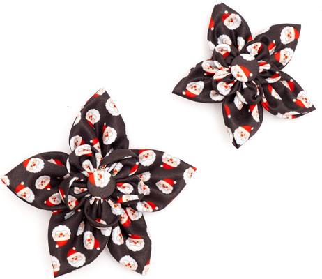 Show full view: The Worthy Dog Christmas Santa Flower Dog Collar Accessory, Large slide 2 of 3