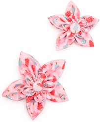 The Worthy Dog Christmas Holiday Trees Flower Dog Collar Accessory, Pink, Large slide 2 of 3