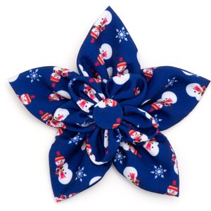 The Worthy Dog Christmas Snowman Flower Dog Collar Accessory, Large