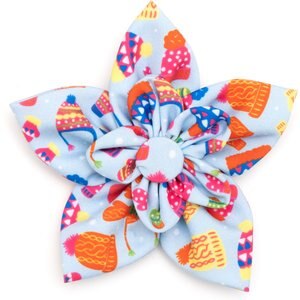 The Worthy Dog Christmas Brrrr! Flower Dog Collar Accessory, Large