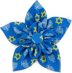 The Worthy Dog Christmas Menorah Flower Dog Collar Accessory, Large